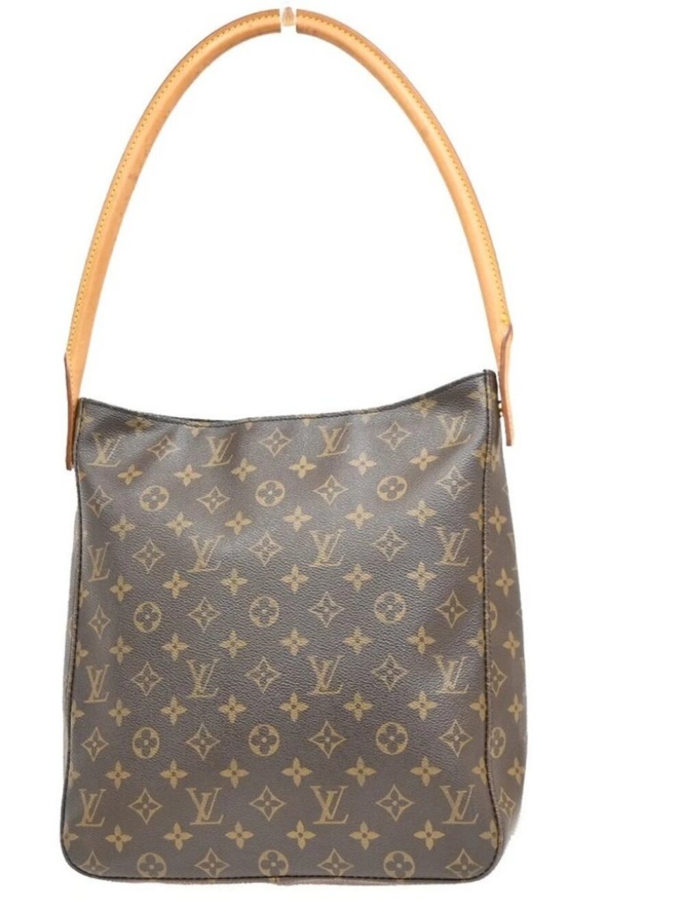 LOUIS VUITTON Logo Looping GM Shoulder Bag Monogram Leather Brown M51145 97MA941